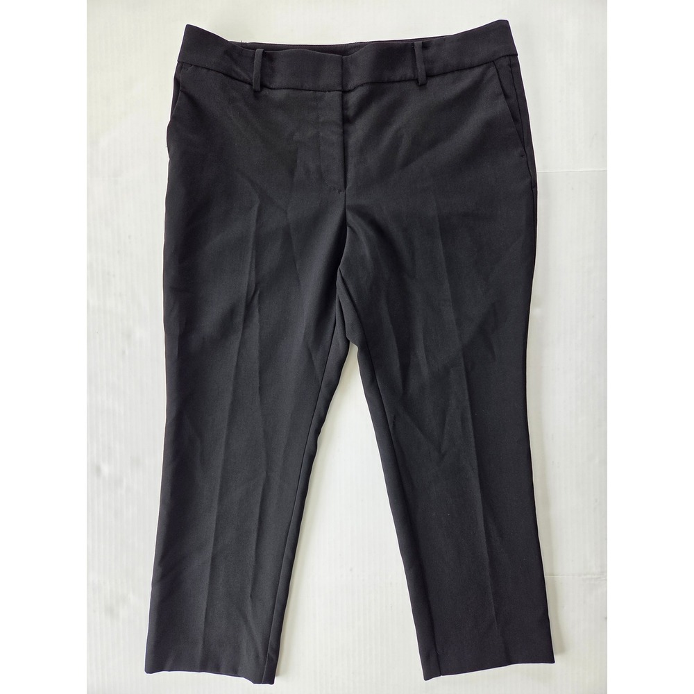 Ann Taylor Factory Petite Black Ankle Pants Size 12P Trousers Slim Straight
